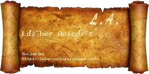 Léber Acicét névjegykártya